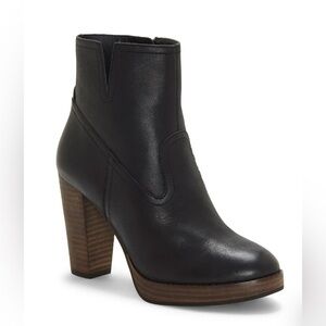 Lucky Brand Women’s Black Leather Quintei Ankle Boot Size 10